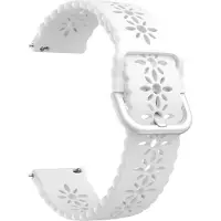 Strap-it Smartwatch bandje - siliconen bandje met patroon geschikt voor Polar Ignite / Ignite 2 / Unite / Pacer - Amazfit GTS / Bip / GTR 42mm - Huawei Watch GT 2 42mm / GT 3 42mm / GT 3 Pro 43mm - wit