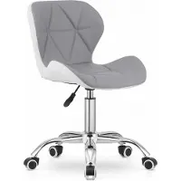Leobert AVOLA Bureaustoel - Ergonomisch ECO-leer - Grijs & Wit