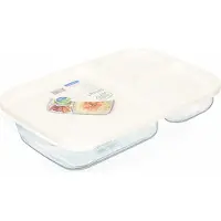 Hobby Life Vershoudbakjes - 1.15L - 3-vaks - 23 cm - mealprep - bewaarbakjes - wit