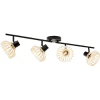 Brilliant 99740/76 Norah Plafondlamp Zwart/Natuur - 4 x E14
