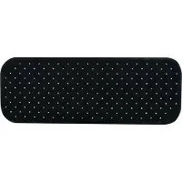 MSV Douche/bad anti-slip mat badkamer - rubber - zwart - 36 x 97 cm - Badmatjes