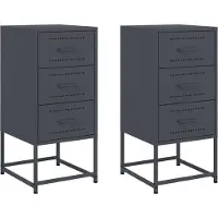 vidaXL Nachtkastjes 2 st 36x39x78 cm staal antracietkleurig