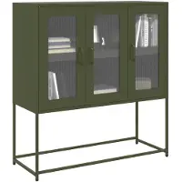 vidaXL Dressoir 100,5x39x107 cm koudgewalst staal olijfgroen
