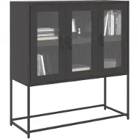 vidaXL Dressoir 100,5x39x107 cm koudgewalst staal zwart