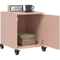 vidaXL Nachtkastjes 2 st 36x39x43,5 cm staal roze