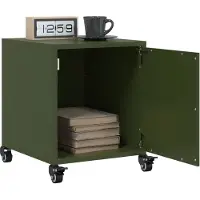 vidaXL Nachtkastjes 2 st 36x39x43,5 cm staal olijfgroen