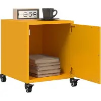 vidaXL Nachtkastjes 2 st 36x39x43,5 cm staal mosterdgeel