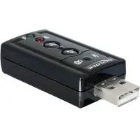 DeLOCK USB-A - 3,5mm Jack headset audio adapter / zwart