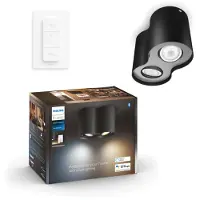 Philips Hue Pillar Spot Monté en Surface White Ambiance - Noir - 1 spot