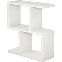Hannah Home Bijzettafel Woody Fashion met 2 verdiepingen | 100% melamine coating | Wit.