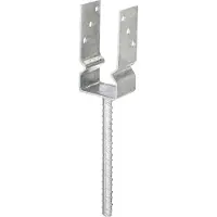 Alberts 208653 U-paalhouder | om op te schroeven of om in beton te gieten | thermisch verzinkt | vrije breedte 71 mm | set van 2