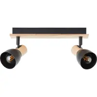 Brilliant Plafondlamp Daintree 2-lichts zwart