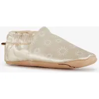 Groot leren babyschoenen met zonnetjes goud maat 21/22