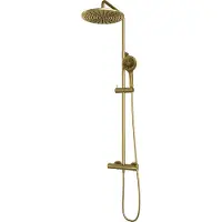 Brauer Gold Carving opbouw regendouche met 30cm douchekop en 3 standen handdouche geborsteld messing PVD