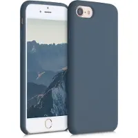 Kwmobile telefoonhoesje geschikt voor Apple iPhone SE (2022 / 2020) / iPhone 8 / 7 - Hoesje met siliconen coating - Smartphone case in leisteen