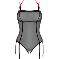 Obsessive - Glandez Kruisloze Teddy - Zwart - XL-XXL