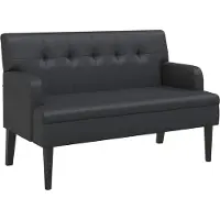 vidaXL Bank met rugleuning zwart 112x65,5x75 cm kunstleer