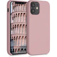 Kwmobile telefoonhoesje geschikt voor Apple iPhone 12 mini - Hoesje met siliconen coating - Smartphone case in winter roze
