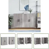 vidaXL Wandmeubel - Wandgemonteerde kasten - Afmetingen- 69.5 x 34 x 90 cm - Kleur- Grijs Sonoma eiken - Materiaal- Bewerkt hout - Keukenkast