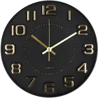 Atmosphera Doris Klok - zwart / goud - 30 cm - wandklok modern