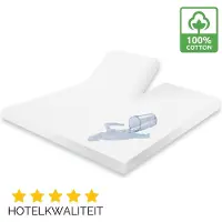 Droomtextiel Splittopper Molton Matrasbeschermer Waterdicht - 160x220 cm - 100% Katoen - Incontinentie Molton