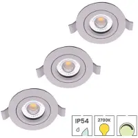Lybardo - Lage Inbouwspots - 3-pack - 5W - Dimbaar - Waterdicht - Spotjes Inbouw