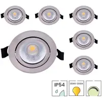 Lybardo - Lage Inbouwspots - 6-pack - 5W - Dim to warm - Waterdicht - Spotjes Inbouw