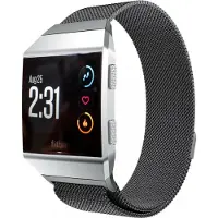 Strap-it Milanees Smartwatch bandje - Geschikt voor Fitbit Ionic Milanese band - zwart - Horlogeband / Polsband / Armband - Maat: Maat S