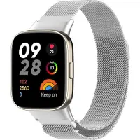 Strap-it Milanees Smartwatch bandje - Geschikt voor Redmi Watch 3 Milanese band - zilver - Horlogeband / Polsband / Armband
