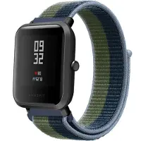 Strap-it Nylon bandje geschikt voor Xiaomi Amazfit Bip / GTS / GTS 2 / GTS 3 / GTS 4 - Mini / Bip Lite / Bip U / Bip U Pro - Moss Green - Groen