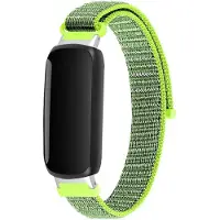 Strap-it Nylon Smartwatch bandje - Geschikt voor Fitbit Inspire 3 nylon bandje - flash yellow - Horlogeband / Polsband / Armband