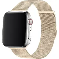 Strap-it Luxe Milanese band - Geschikt voor Apple Watch bandje - Series 1/2/3/4/5/6/7/8/9/10/SE - Strap-it - Retro goud - RVS metalen bandje met magneet - Milanees iWatch bandje voor maat: 38 / 40 / 41 / 42mm