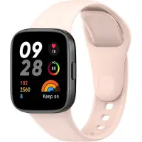 Strap-it Siliconen Smartwatch bandje - Geschikt voor Redmi Watch 3 siliconen bandje - lichtroze - Horlogeband / Polsband / Armband