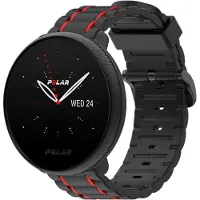 Strap-it Siliconen sport gesp bandje - geschikt voor Polar Ignite / Ignite 2 / Ignite 3 / Unite / Pacer - zwart/rood