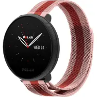 Strap-it Luxe Milanese bandje - geschikt voor Polar Ignite / Ignite 2 / Ignite 3 / Unite / Pacer - rood/roze