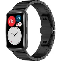 Strap-it Metalen smartwatch bandje - geschikt voor Huawei Watch Fit / Huawei Watch Fit New - zwart