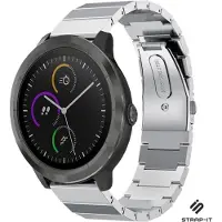 Strap-it Luxe metalen bandje - geschikt voor Garmin Vivoactive 4 45mm / Garmin Venu 2 - zilver
