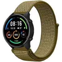 Strap-it Smartwatch bandje nylon - geschikt voor Xiaomi Watch S1 (Active/Pro) / Watch 2 Pro / Watch S3 / Mi Watch / Amazfit Balance / Bip 5 - olijf