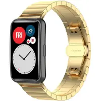 Strap-it Metalen smartwatch bandje - geschikt voor Huawei Watch Fit / Huawei Watch Fit New - goud