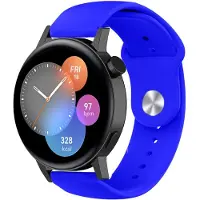 Strap-it Siliconen sport bandje - geschikt voor Huawei Watch GT 2 42mm / GT 3 42mm / GT 3 Pro 43mm - blauw