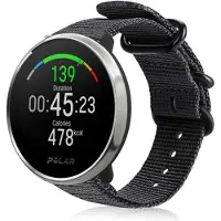 Strap-it Nylon gesp smartwatch bandje - geschikt voor Polar Ignite / Ignite 2 / Ignite 3 / Unite / Pacer - zwart
