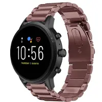 Strap-it Stalen schakel bandje - geschikt voor Fossil Gen 5 / Gen 5e 44mm / Gen 6 44mm - brons/goud