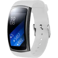 Strap-it Siliconen Smartwatch bandje - Geschikt voor Samsung Gear Fit 2 / Gear Fit 2 Pro siliconen bandje - wit - Horlogeband / Polsband / Armband