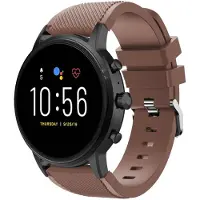 Strap-it Siliconen swartwatch bandje - geschikt voor Fossil Gen 5 / Fossil Gen 5e 44mm / Fossil Gen 6 44mm - koffiebruin