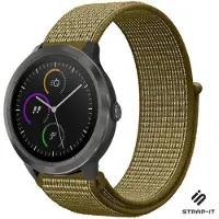 Strap-it Smartwatch bandje nylon - geschikt voor Garmin Vivoactive 4 45mm / Garmin Venu 2 - olijfgroen