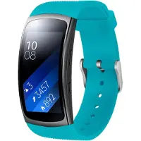 Strap-it Siliconen Smartwatch bandje - Geschikt voor Samsung Gear Fit 2 / Gear Fit 2 Pro siliconen bandje - aqua - Horlogeband / Polsband / Armband