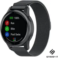 Strap-it Smartwatch bandje Milanees - geschikt voor Garmin vivoactive 4 45mm / Garmin Venu 2 - zwart