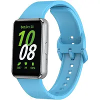 Strap-it Smartwatch siliconen bandje met gesp - geschikt voor Samsung Galaxy Fit 3 (lichtblauw)
