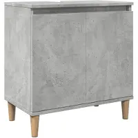 vidaXL Wastafelkast 58x33x60 cm bewerkt hout betongrijs