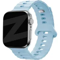 Strap-it Bandz Siliconen bandje 'Single Link' - geschikt voor Apple Watch Series 1/2/3/4/5/6/7/8/9/10/11/SE/SE2/SE3 - kleine maten: 38 / 40 / 41 / 42mm - lichtblauw